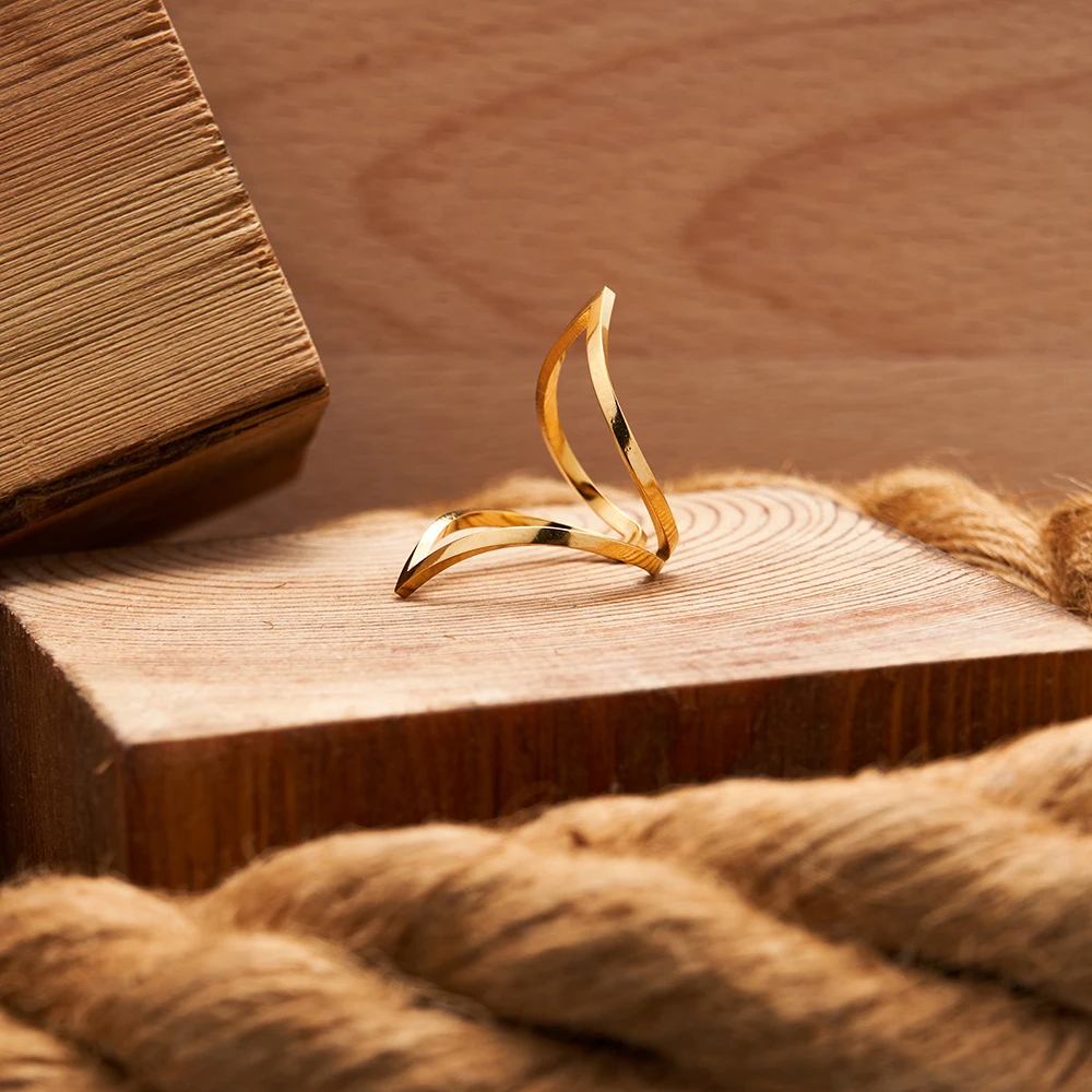 

ENFASHION Double Sided Ring For Women Anillos Mujer Gold Color Stainless Stee Fashion Jewelry Rings Cocktail Dropshipping 214173