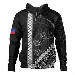 New 3D RepublicOf The Philippines Flag Printed Hoodies For Men Philippine National Emblem Graphic Hooded Hoody Vintage Clothing