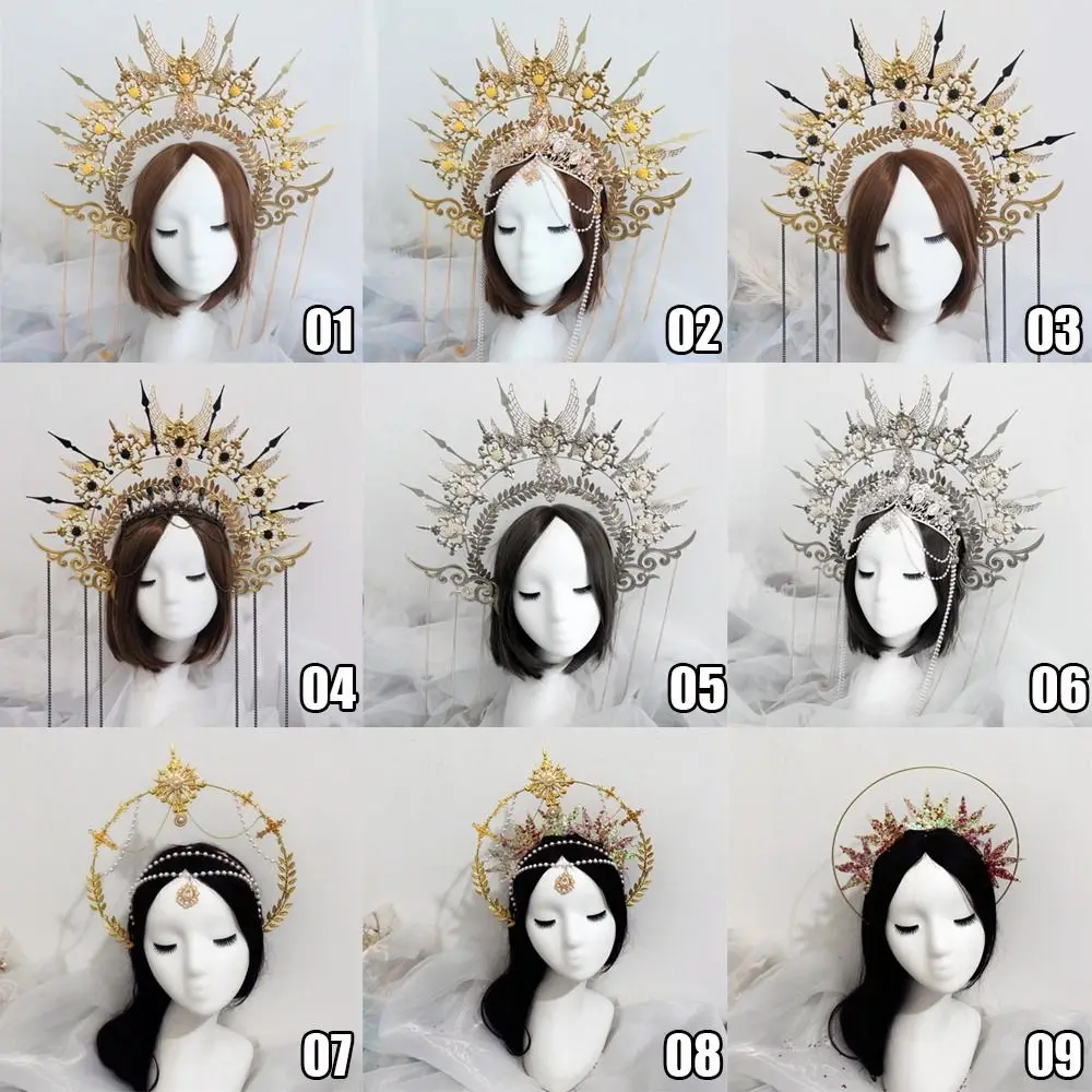 Parti di copricapo Vintage di moda Gothic Lolita Tiara Sun Goddess copricapo kit di materiale corona fai da te copricapo da sposa