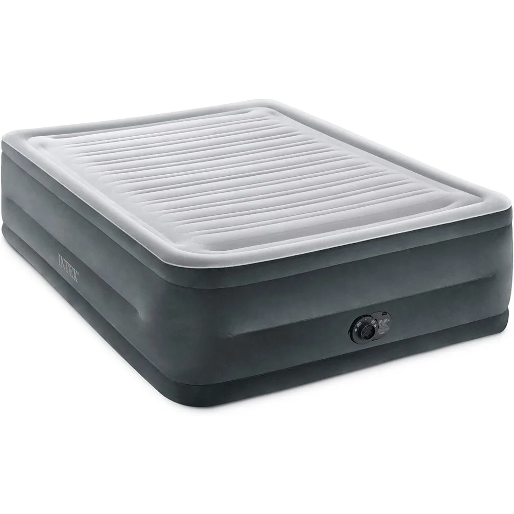 

Dura-Beam Deluxe Comfort-Plush High-Rise Air Mattress: Fiber-Tech – Built-in Electric Pump – 600lb Weight Capacity