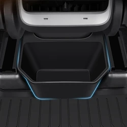 Per Tesla Model Y scatola portaoggetti per console centrale posteriore scatola organizer in TPE con coperchio pattumiera sotto il sedile accessori per auto