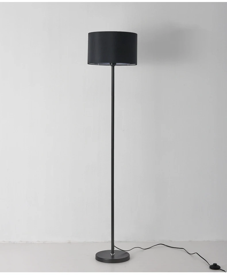 Modern Iron Floor Lamp with Metal Base & Linen Shade, Stable Standing Light for Bedroom Lounge,Hotel Style Standing Light