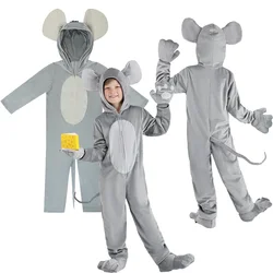 Kids Cute Mouse Cosplay Jumpsuit Child Cartoon Animal Stage Performance Costume Boys Girls Roleplay Clothing Halloween PartySuit
