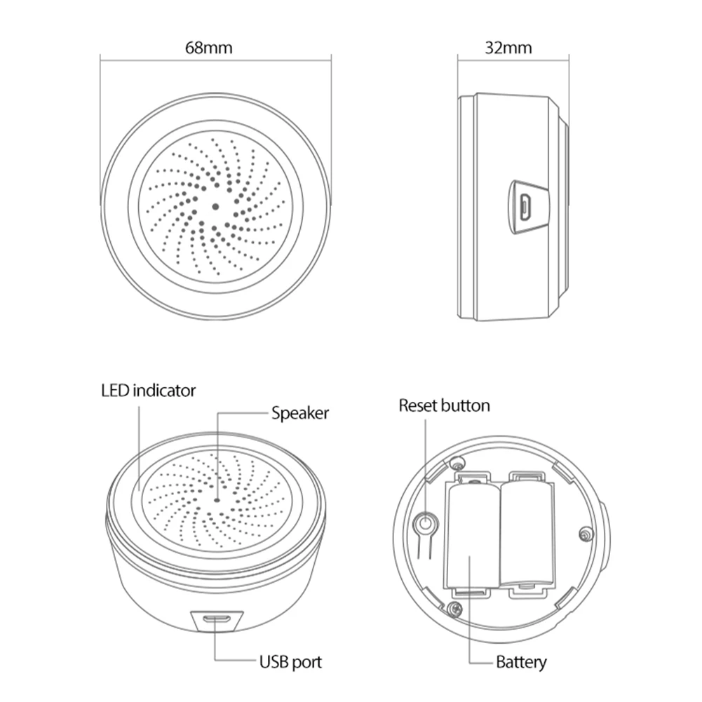 Alarma de sirena inteligente Tuya Zigbee, Sensor de luz de sonido, alarma inteligente, aplicación remota, Control, sistema de protección de seguridad para el hogar