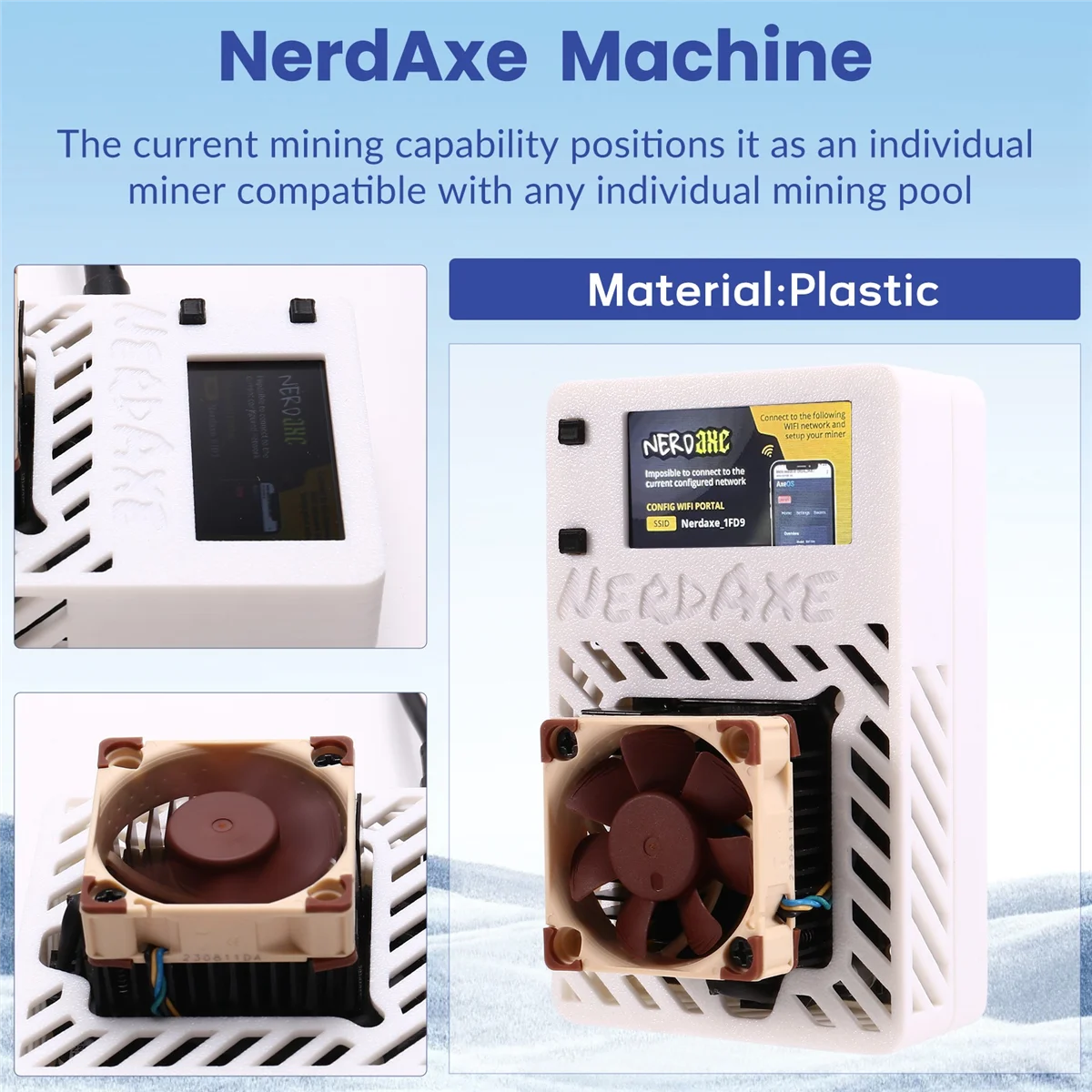 Hot Koop NerdAxe Mijnwerker Bitaxe 500Gh/S BM1366 ASIC Nerdminer BTC Mijnwerker Super Stille Fan Open Source loterij Mijnwerker US PLUG