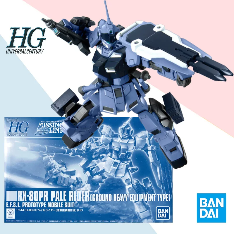 

Bandai original HG RX-80PR PALE RIDER GROUND HEAVY EQUIPMENT TYPE anime 1/144 assembly model toy collection ornaments gift