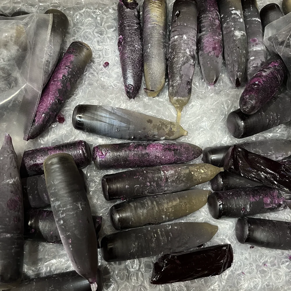 100g #8 Cylindrical Synthetic Red Corundum Deep Garnet Red Raw Material Loose Crystal