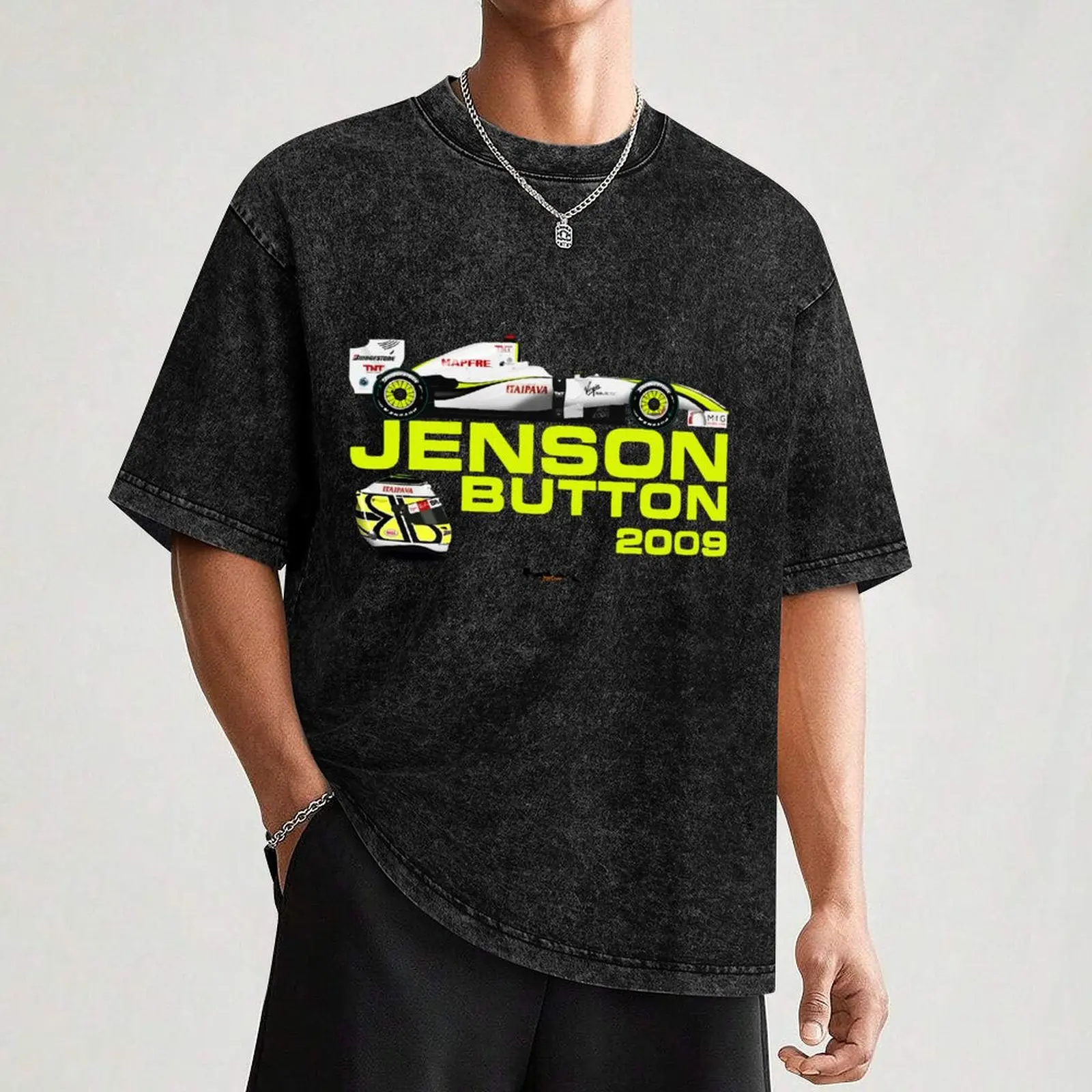 Jenson Button - Brawn BGP001 - 2009 World Champion T-Shirt shirts graphic tees graphics mens graphic t-shirts pack image 3