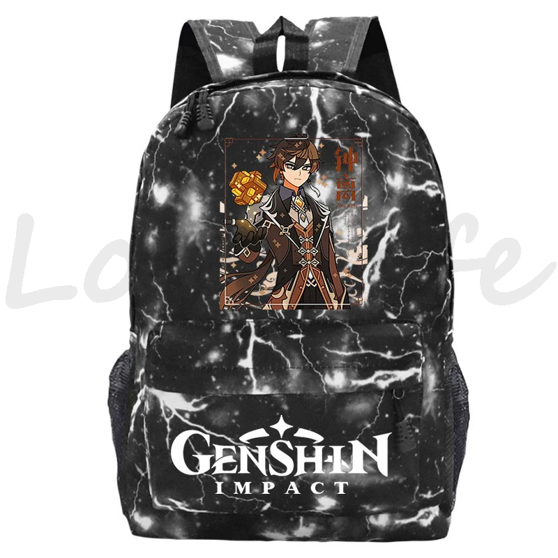 Genshin-mochilas escolares de impacto para niños y niñas, morral escolar diario de Anime para estudiantes, morral de lona para adolescentes, bolsa de viaje