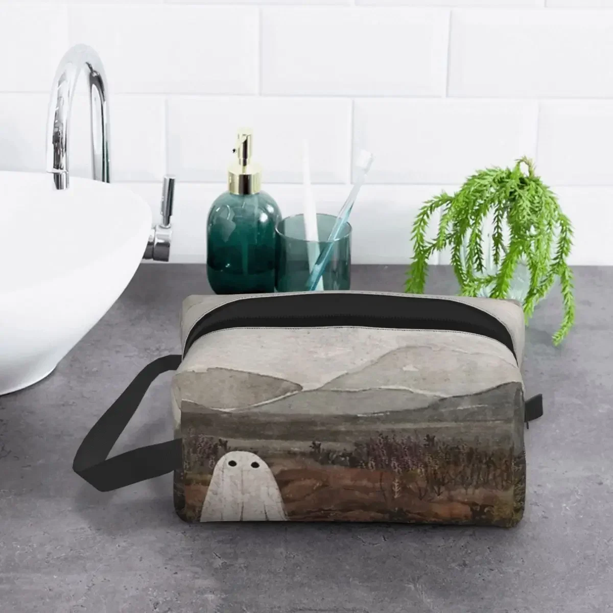 

Heather Ghost Travel Cosmetic Bag Makeup Toiletry Organizer Ladies Beauty Storage Dopp Kit