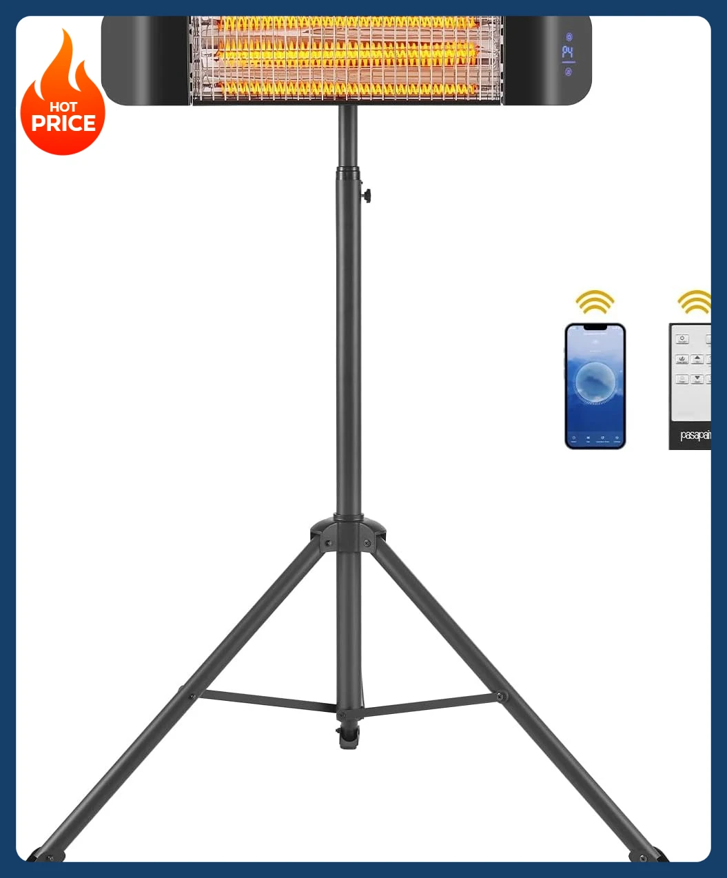 

[Limited Time Offer!]Electric Patio Heater - Smart Infrared Indoor Heater 24H Timer with APP Control - Wall Mounted Outdoor Heat