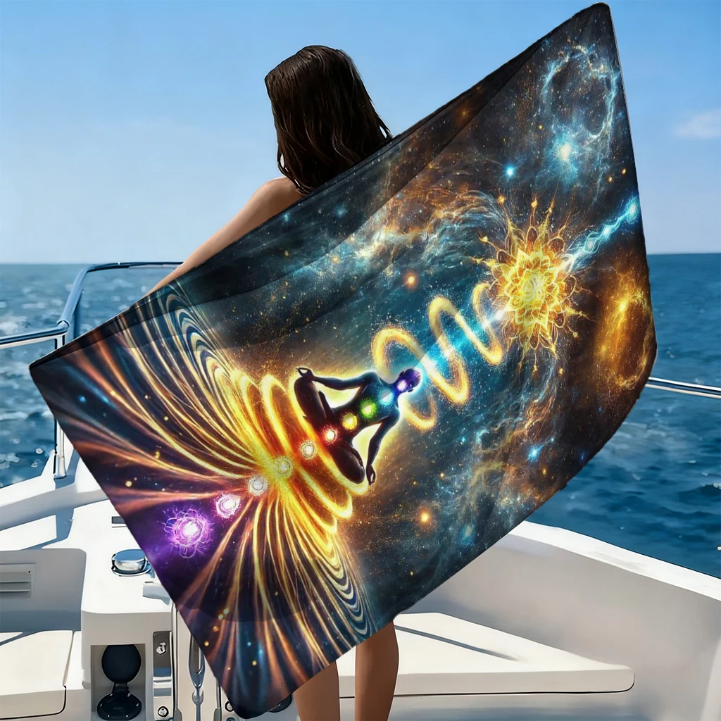 Seven Chakras Yoga Beach Towel Inner Cultivation Quick-drying Towel Suitable for Beach Yoga Pool Gym Sport Towel Sand Free Towel