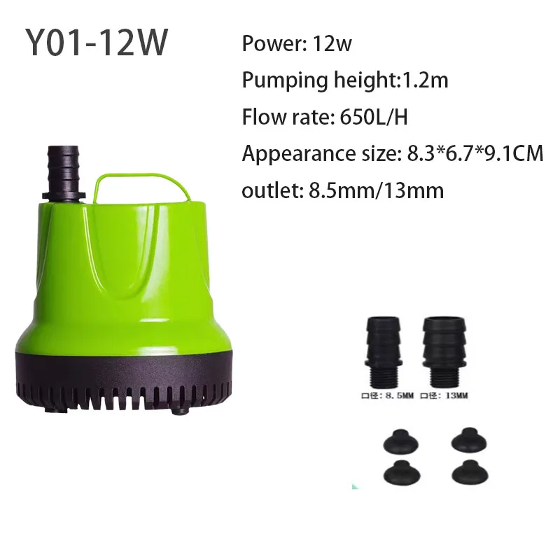 Dompelpomp voor aquariumvijver, hydrocultuur tuinfontein, ultrastille waterval, 6W, 12W, 25W, 60W, 100W 110V-220V