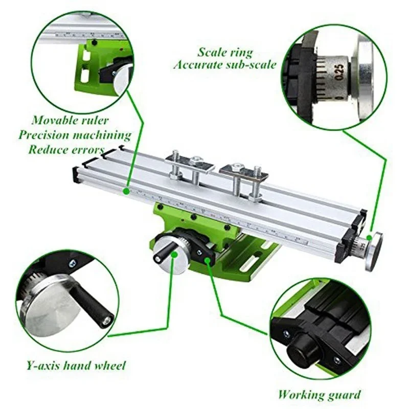 Aluminum Alloy Milling Machine Compound Work Table Cross Slide Bench Drill Press Vise Fixture