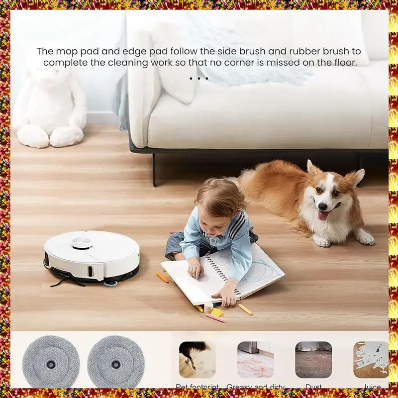 

AGOUP Mop Cloth Pads Replacement Forroborock Saros 10 / G30 Vacuum Cleaner Parts Reusable Washable Mop Pad 12PCS