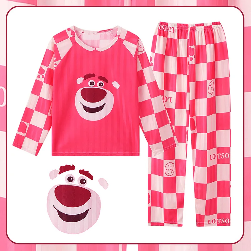 Disney Winnie The Pooh Children\'s Pajamas Set Spring and Autumn Long Sleeve Girls Boys Cute Summer Thin Home Wear Set Sleepwear