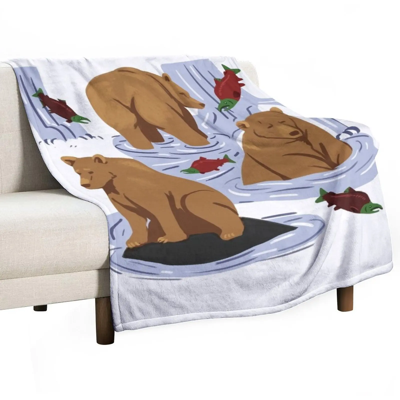 

Katmai Bears Block Throw Blanket Thermal Vintage christmas decoration Luxury Designer Blankets