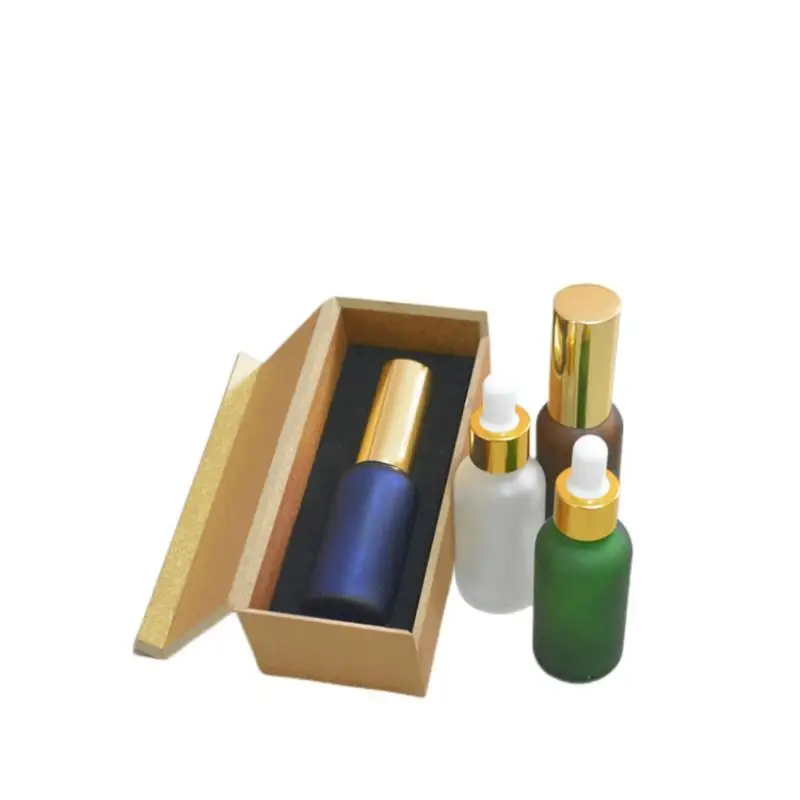 

4pcs 100ml High temperature gold plated dropper bottle With wooden box,empty glass essential oil bottle, perfume subpackage jar