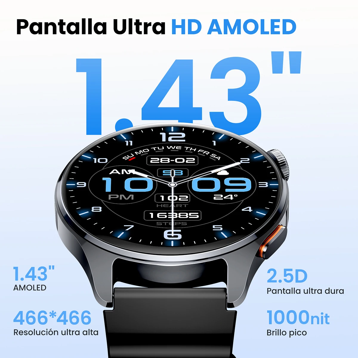 Reloj Inteligente HAYLOU Watch 4S con GPS, Pantalla AMOLED HD de 1.43”, 5 Posicionamientos GPS por Satélite, Más de 120 Modos de Entrenamiento, Reloj Deportivo Inteligente - Image 3