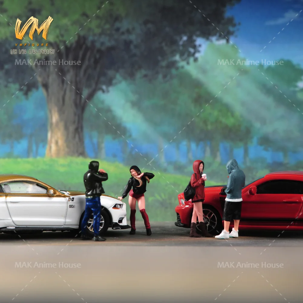 Miniaturas impresas 1/64 para niños y niñas, sudaderas con capucha, traje bonito informal, figura de escena, modelo de muñeca, decoración de escena, juguetes de fotografía