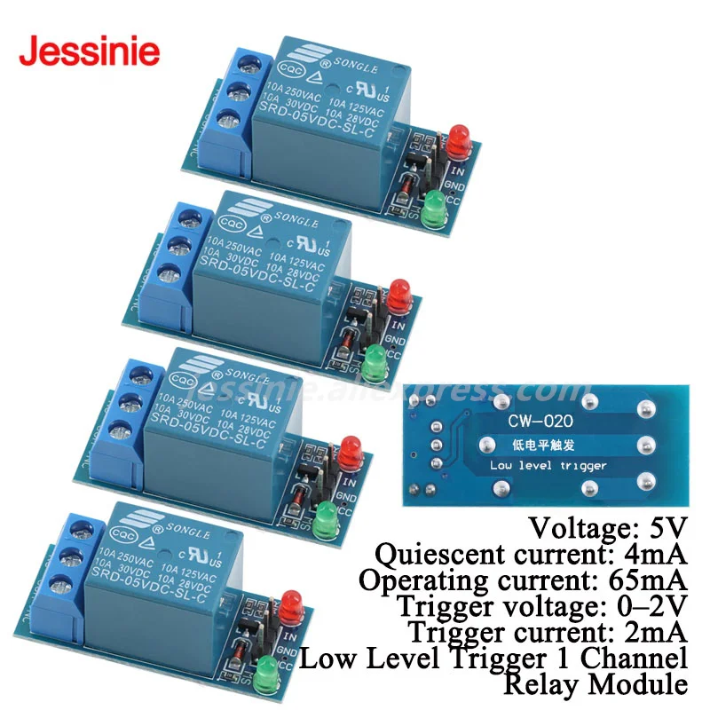 10pcs/1pc DC 5V Low Level Trigger One Way 1 Channel Relay Module Interface Board Shield For PIC AVR DSP ARM MCU for Arduino