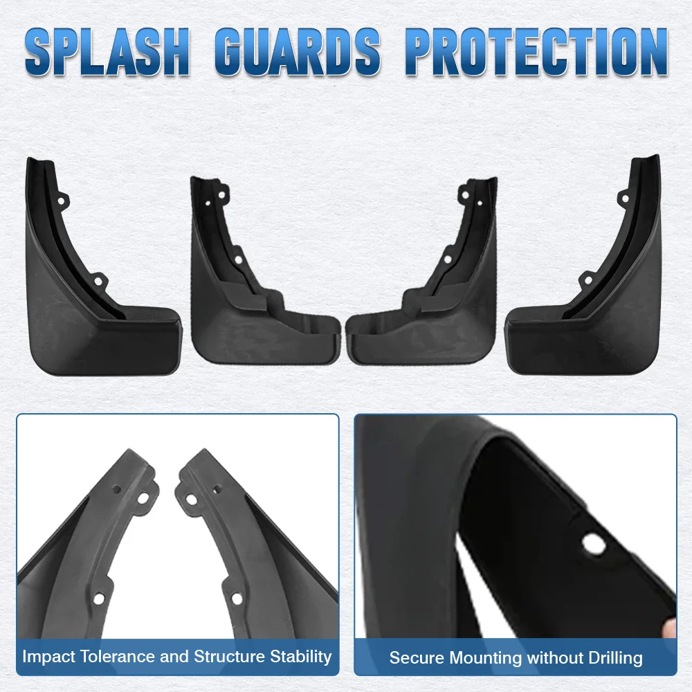 4pcs Car Front Rear Mud Flaps kit Fender Splash Mudguards Accessories For SEAT Ateca 2016 2017 2018 2019 2020 2021 2022 2023 - Image 3
