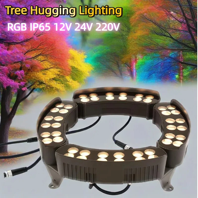 

12W 1PCS LED Tree Hugging Lamp Garden Spotlight RGB Outdoor LED Street Lighting IP65 Waterproof Ground Yard Large Trees Light