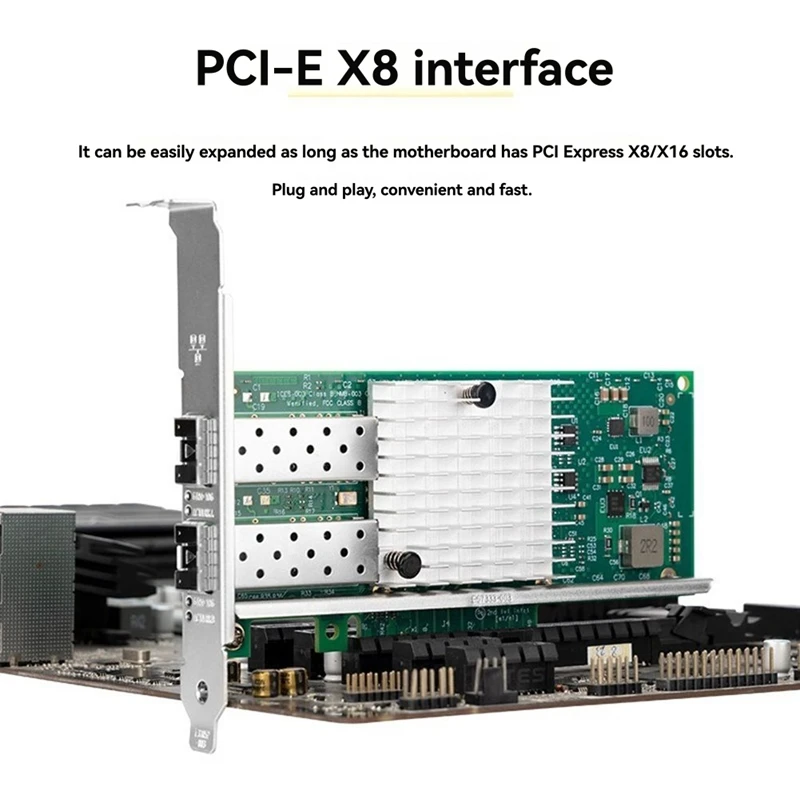 

X520-DA1 10Gb SFP+ Dual Port Network Card PCI-E NIC with 82599EN Chip Ethernet PCI Express X8-ABVP