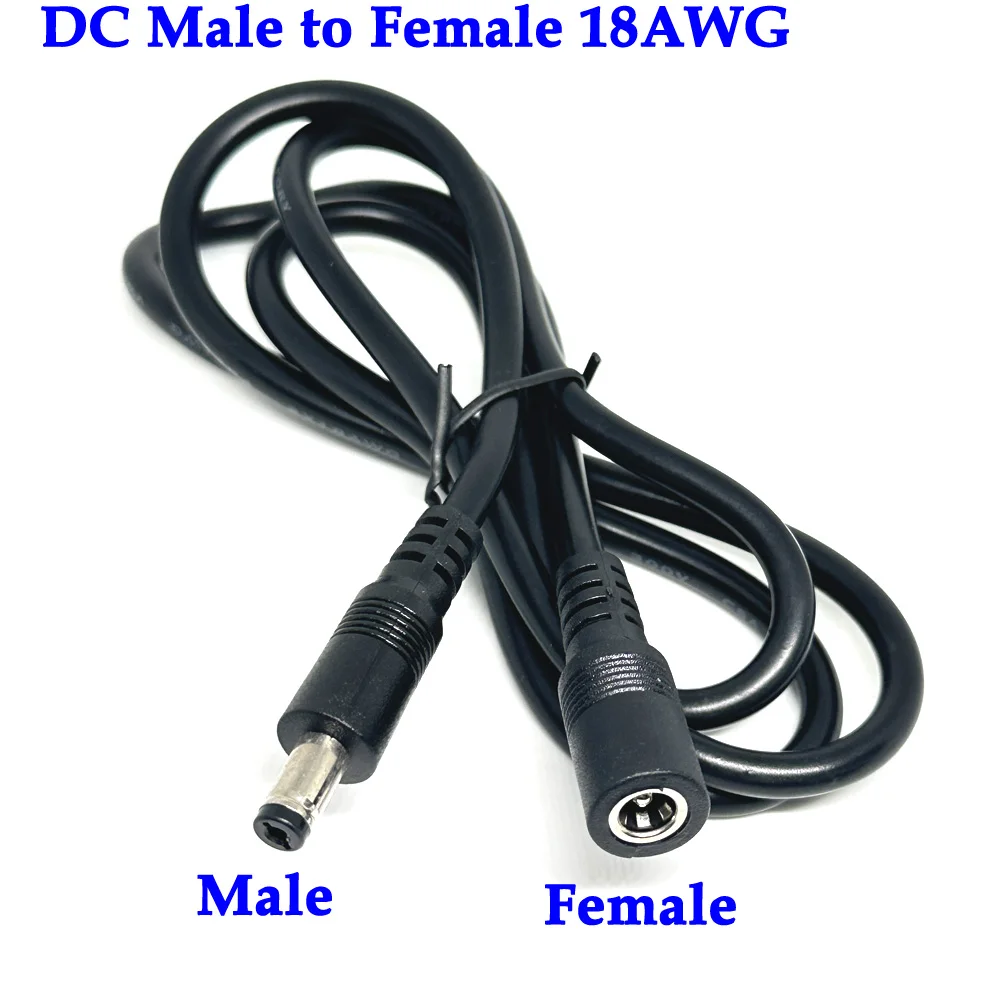 

DC Male to Female Power Extension Cable 18AWG 10A For CCTV Cord Adapter Security Camera extend Connector 5.5x2.1mm