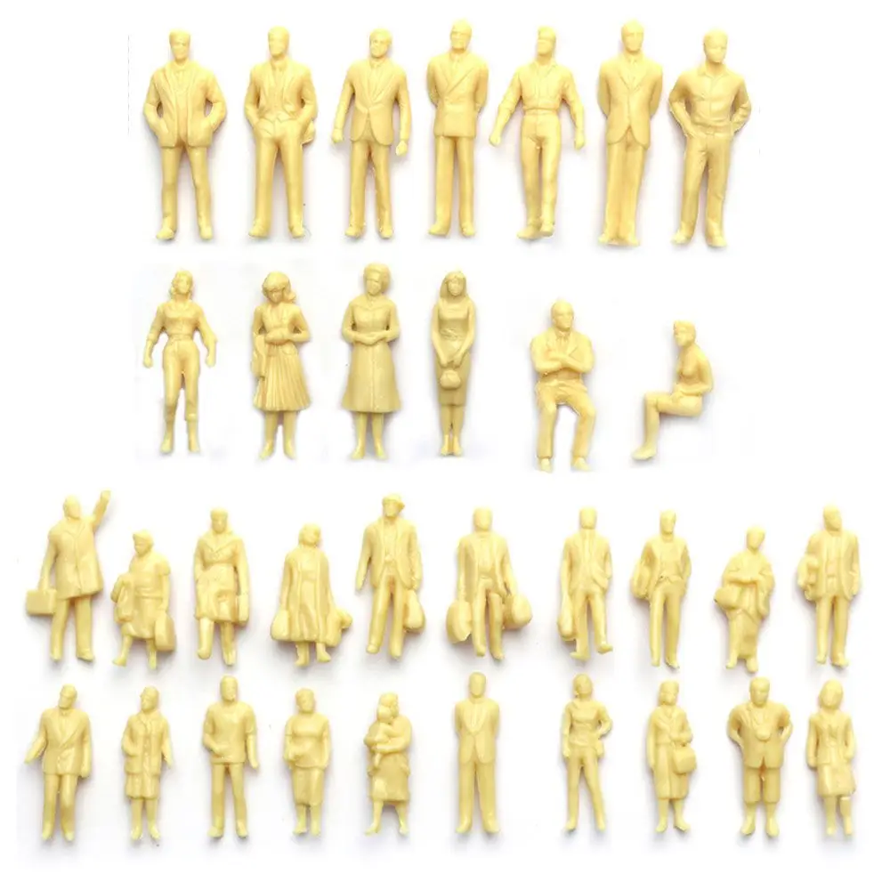 100Pcs Cute Ornaments Skin-color 1:100/1:75/1:50 Scale Architectural DIY Character Model Building People Scenery Figures