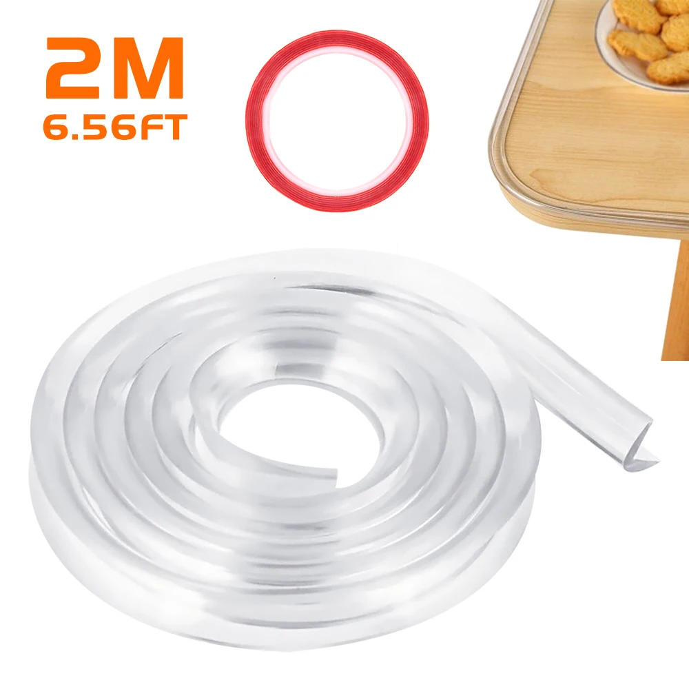 

3pcs Edge Protector Strip Baby Silicone Furniture Corner Protector with Double-Sided Adhesive Tape Baby Proof Bumper For Table