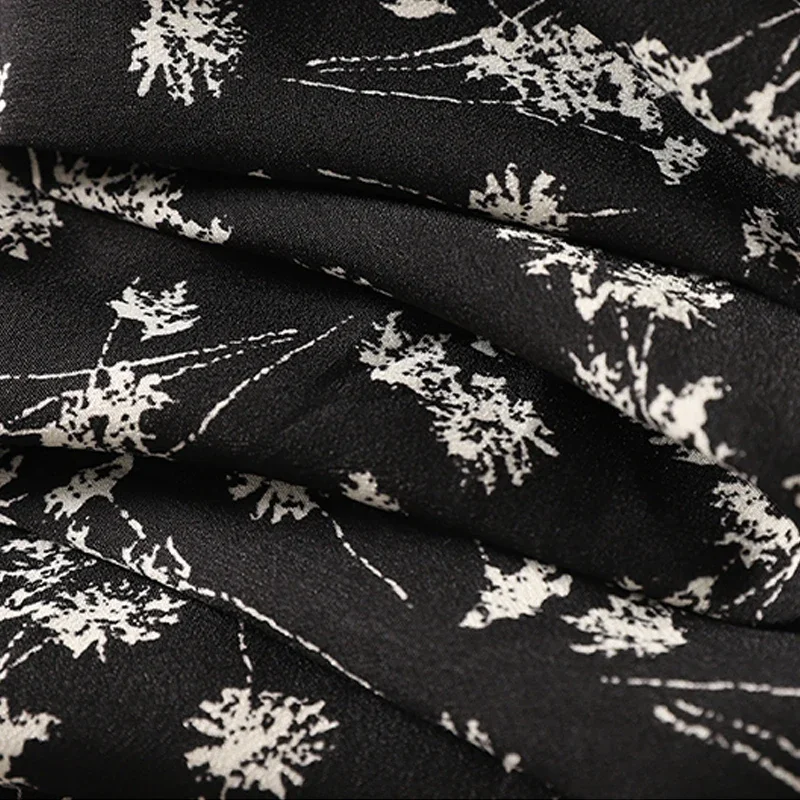 البوب الحد من العمر النساء فساتين متوسطة الطول صيف جديد أنيق موضة الأزهار طباعة ثنيات الشيفون فستان الحفلات للنساء Ropa Mujer #3