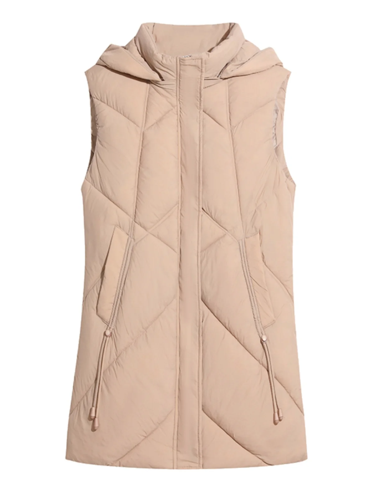 Gilet en coton matelassé pour femme, mi-long, style coréen, grande taille, Jaet Thi, vêtements d'extérieur, automne-hiver, nouvelle arrivée