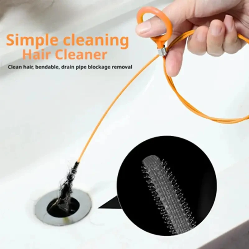 81/130cm Long Spiral Cleaning Brush, Car Sunroof Hose Drain Dredge Detailing Tool