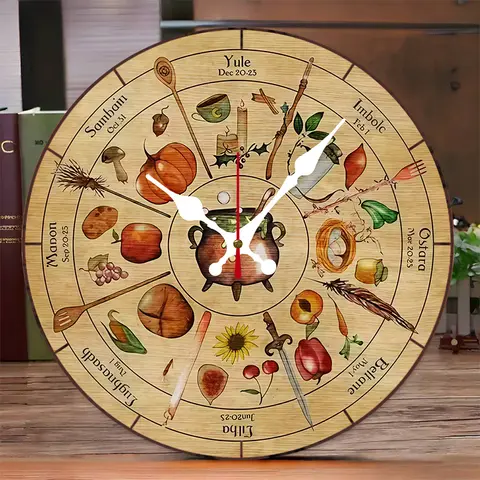 นาฬิกาแขวนผนังไม้ทรงกลมเงียบสงบ ดีไซน์อาหารครัว เหมาะสำหรับห้องนั่งเล่น สำนักงาน ห้องทำงาน ห้องนอน ตกแต่งบ้าน