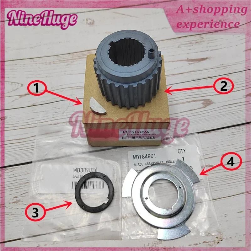 MD184894,MD184901,MD309036,MD008959 Crankshaft Gear Sprocket & Sensor Blade &Spacer For Montero Pajero/Sport 4PCS