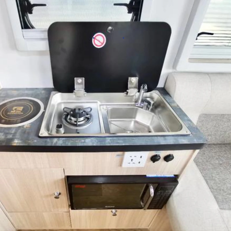 الجملة قوافل التخييم معدات المطبخ 1 الموقد مع بالوعة RV موقد غاز موقد المطبخ لشاحنة التخييم Overland