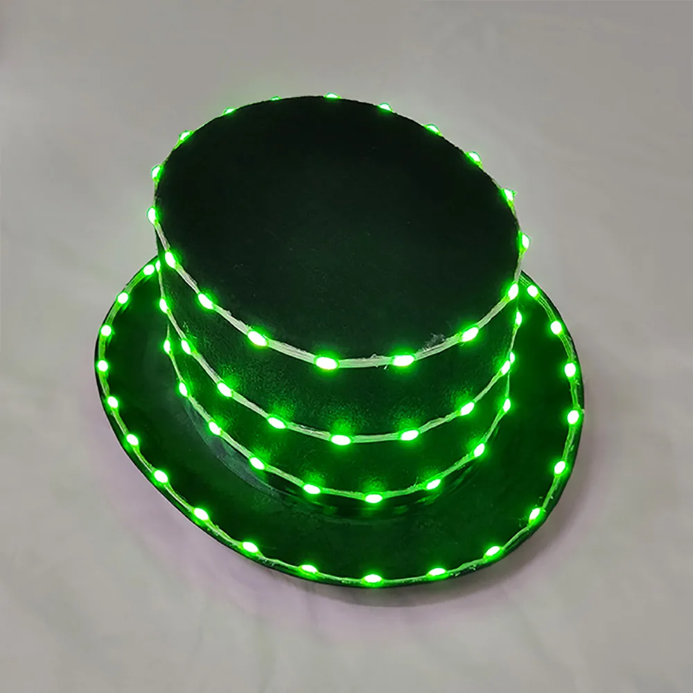 Full color Cold LED hat with charging party glow-in-the-dark hat Neon LED costume DJ Bar performance Halloween party supplies