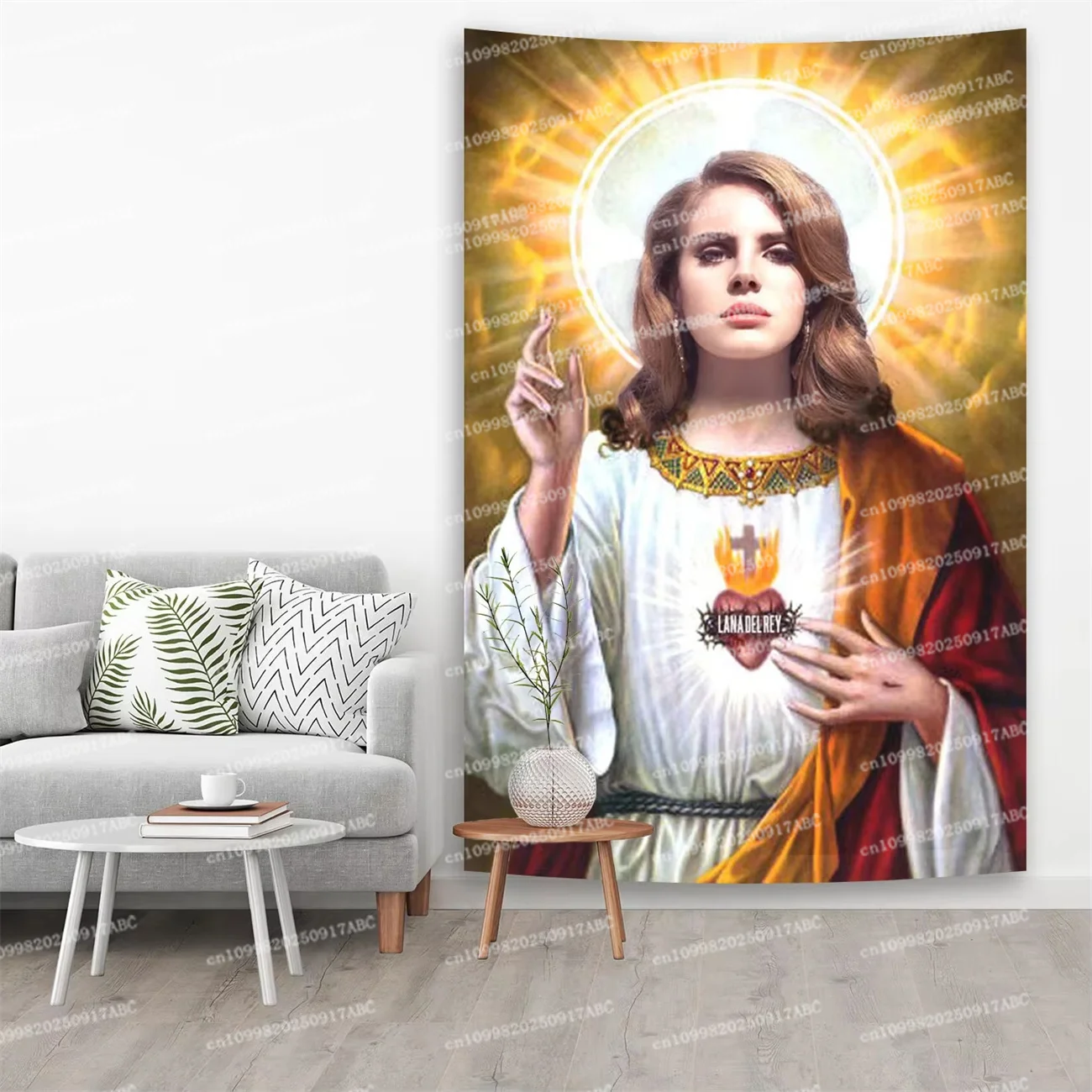 نسيج لانا ديل ري أو نسيج العلم المطبوع نسيج المنزل في الهواء الطلق للديكور نسيج مغني البوب الأمريكي الجدار الديكور