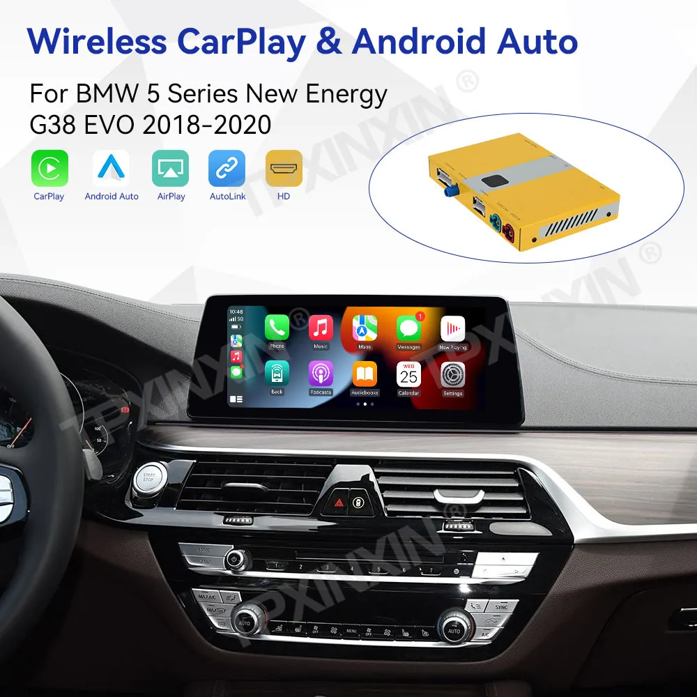 Wireless CarPlay Android Auto Decoder For BMW 5 Series 2018~2020 Supported HDMI Mirror Link Camera Airplay Voice Control USB BT