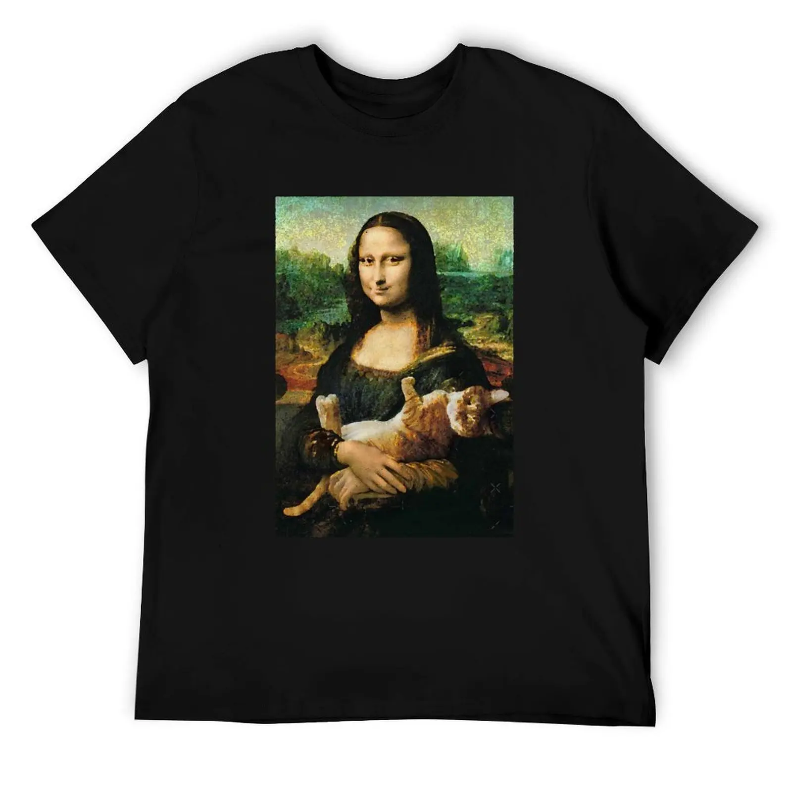 

Mona Lisa holding a cat T-Shirt man t shirts for men casual t shirts with prints T-Shirt