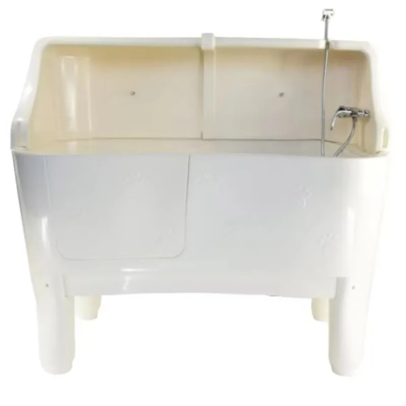 Environmentally friendly plastic dog bath tub, used for pet grooming, with splash proof function