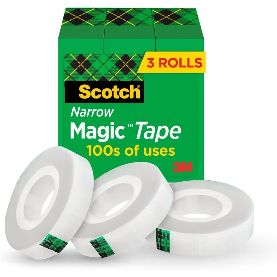 Magic Tape Invisible for Home Office and Back to School Use in College Classrooms 3 Rolls of Transparent Adhesive Tape for Seam