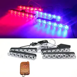 4x6 LED Strobe Lights for Car Emergency Warning Lights Police Flasher Car Alarm Beacon 12V Red Blue Yellow White Automotive Lamp