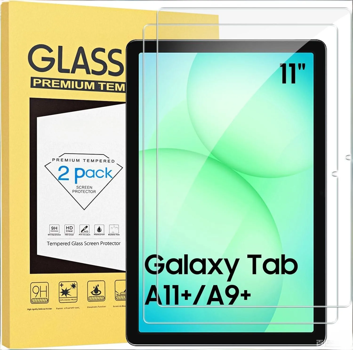 

2-Pack Screen Protector for Samsung Galaxy Tab A11 Plus/Tab A9 Plus 11inch 2025/2023 Hd Transparent] Anti-Scratch Bubble-Free Tempered Glass 9H Film Suitable for Galaxy Tab A11+/A9+