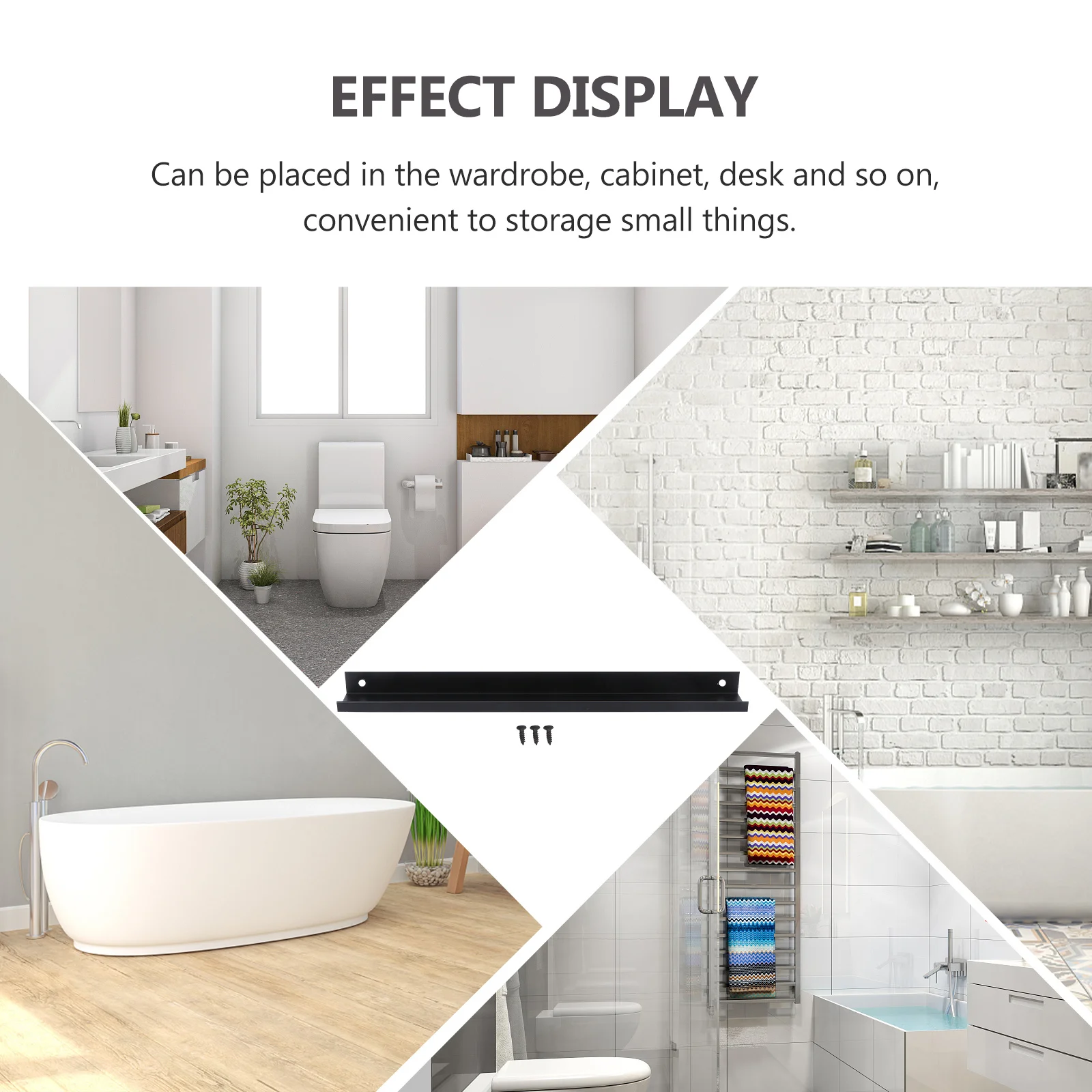 

Durable Black Aluminum Wall Mounted Display Rack Pull Handle for Cupboard Cabinet Drawer Wardrobe Wall Mounted Display Rack