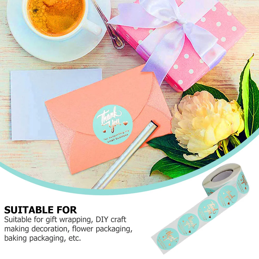 

500 Pcs/Roll Thanks for The Round Post Packing Sticker You Label Stickers Gift DIY Bag Sealing Flowers Decorative