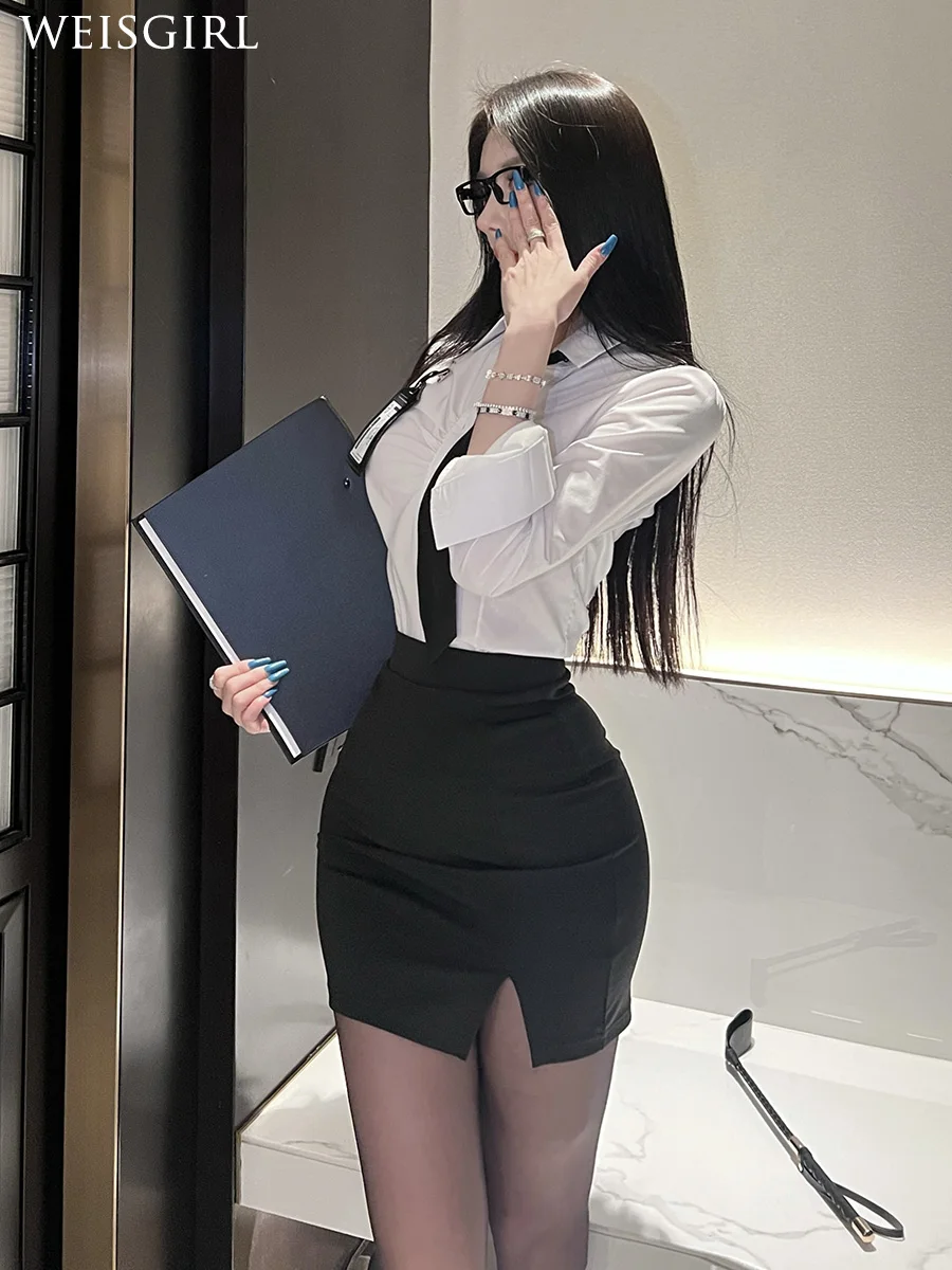 

Sexy and Spicy Female Teacher Cos Suit Night Show Queen Office OL Secretary Suit Sexy Teacher Uniform Suit Female