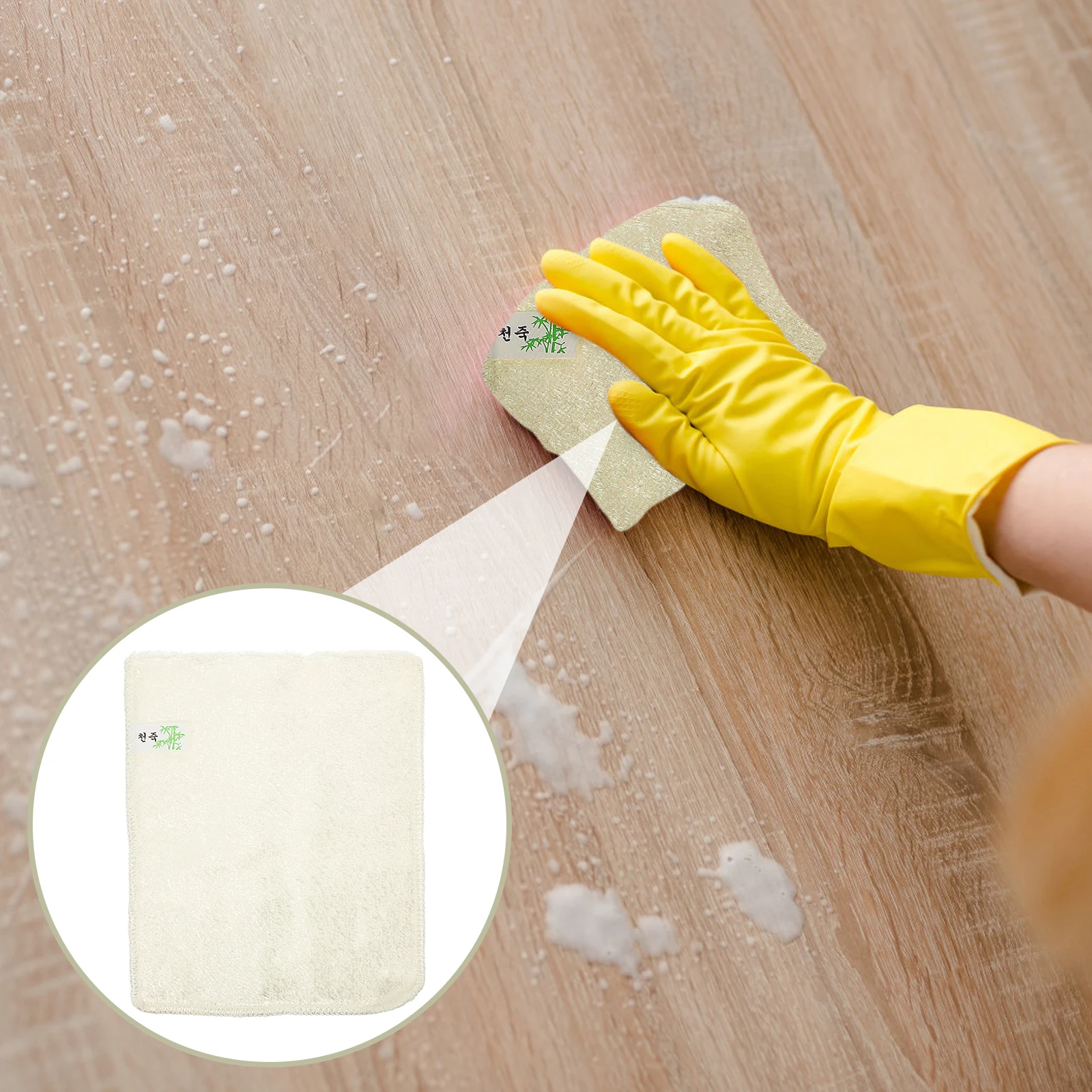 

10pcs Bamboo Fiber Kitchen Dish Towels Water Absorbent Cleaning Rags Multipurpose Wash Cloths Soft Durable Practical Long