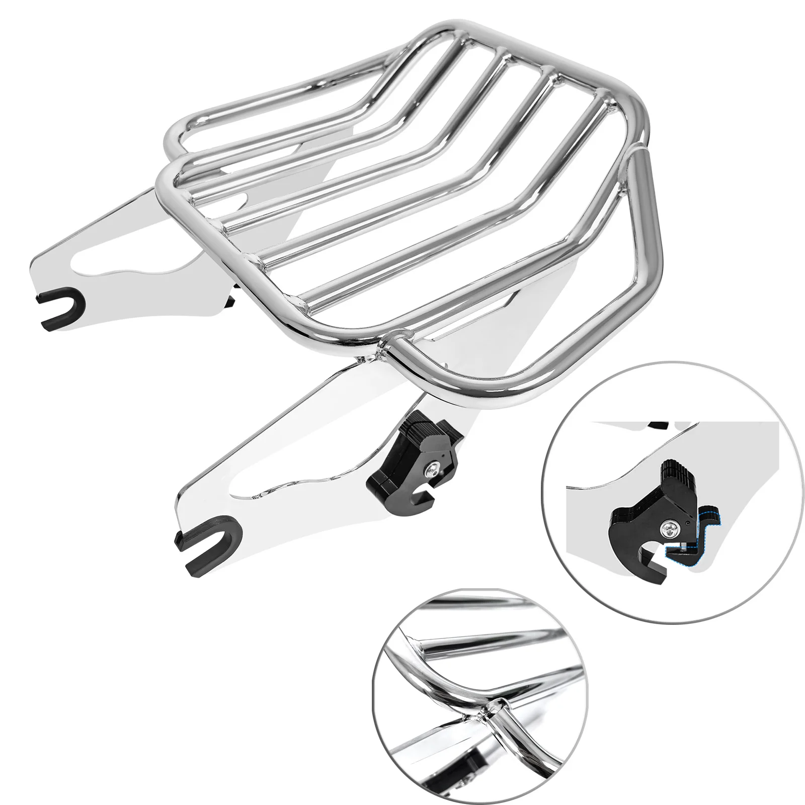 

Аксессуары для мотоциклов Harley Davidson 2009-2025: съемный багажник для двух человек для моделей Road King, Electra Street Glide, CVO